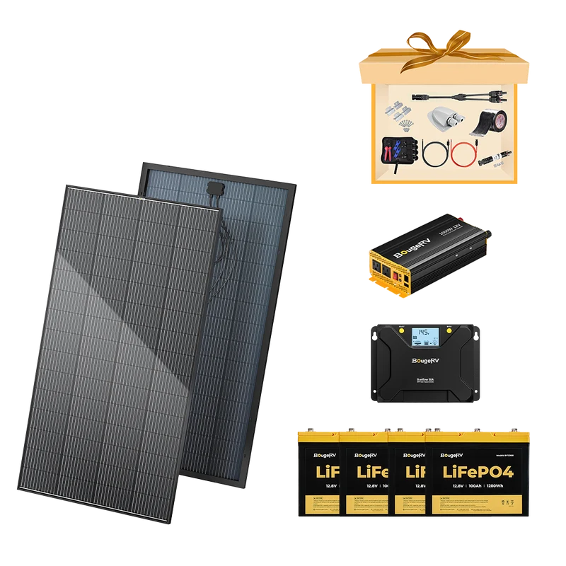 BougeRV 800W 12V Rigid Solar System Kit