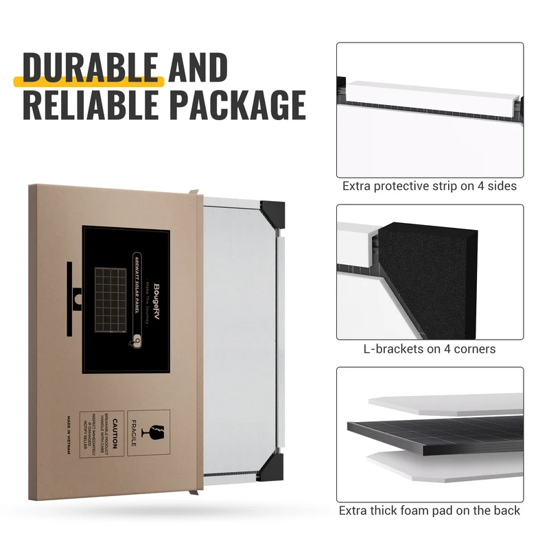 BougeRV 800W 12V Rigid Solar System Kit