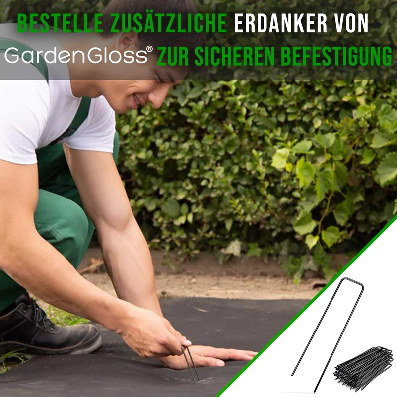 GardenGloss Unkrautvlies 20 m², 150 g/m², wasserdurchlässig