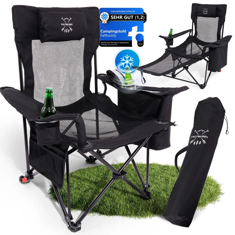 Faltbuddy Campingstuhl 2in1 faltbar mit Liegefunktion, bis 180 kg