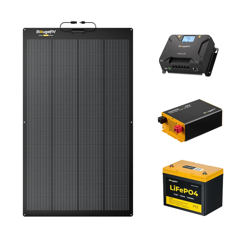 BougeRV 12V 200W Arch2.0 Flexible Solar System Kit