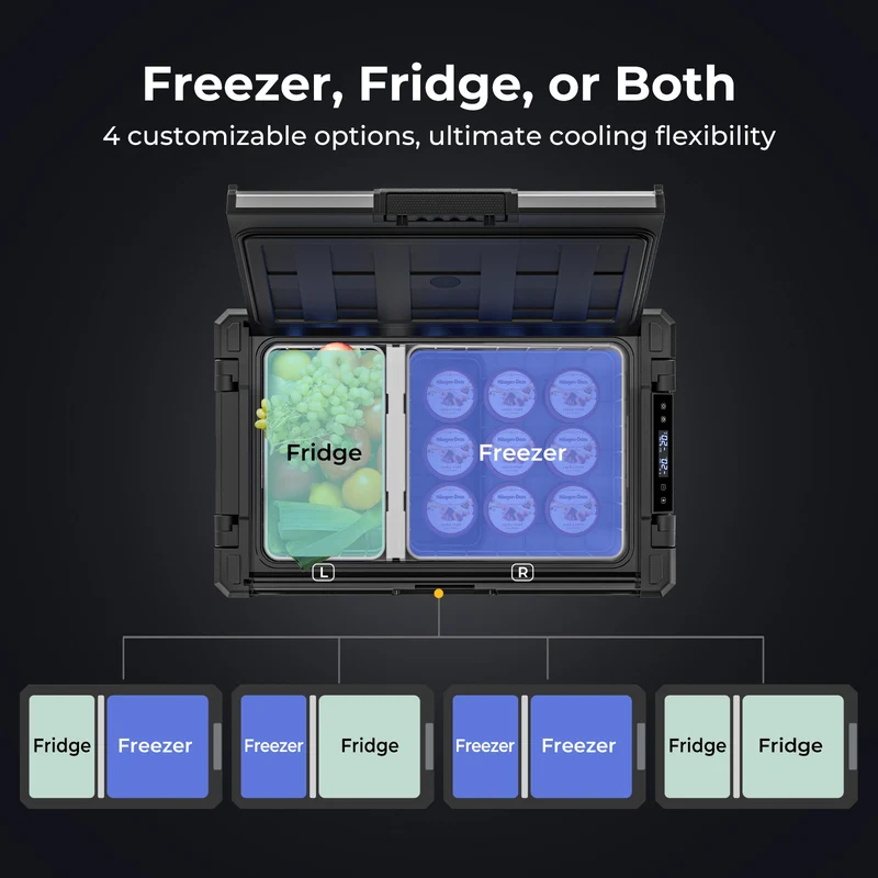 BougeRV New Rocky V3.0 41QT Dual Zone 12V Car Fridge