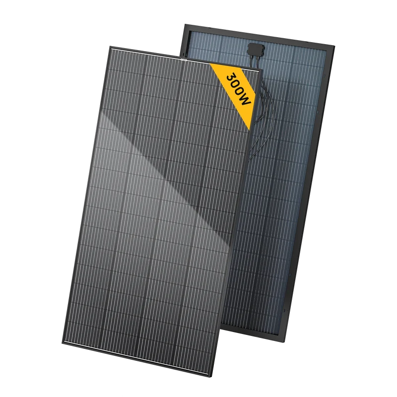 BougeRV 300 Watt 12V/24V Rigid Bifacial 12BB Mono Solar Panel