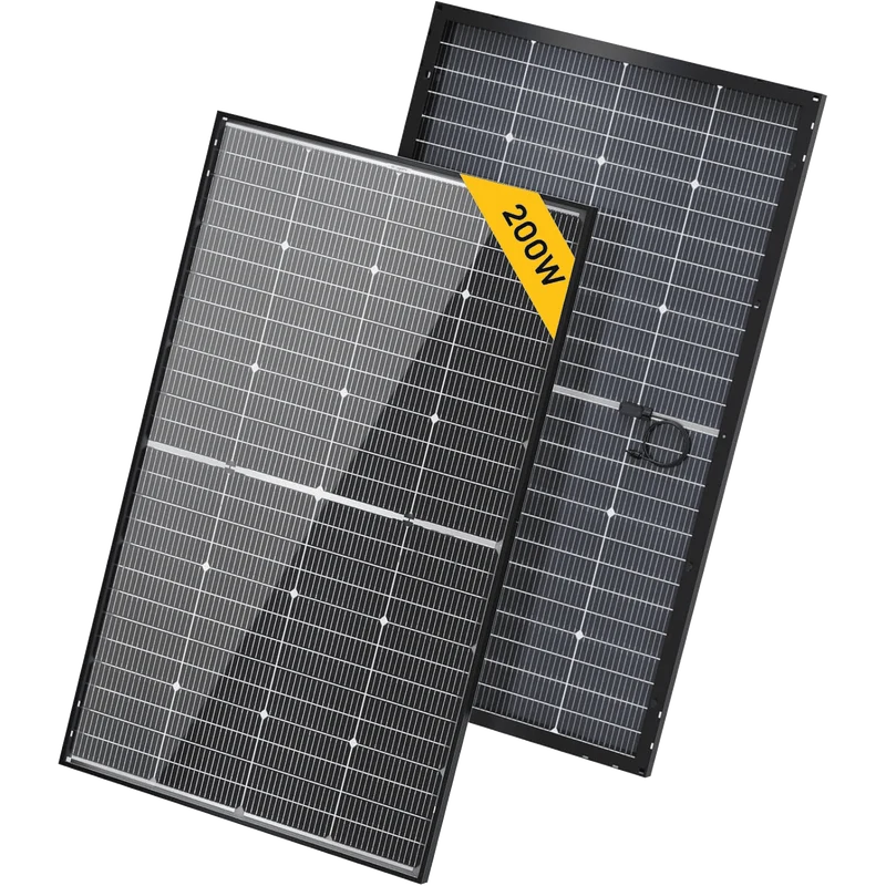 BougeRV N-Type 12V/24V 200 Watt Bifacial 16BB Solar Panel