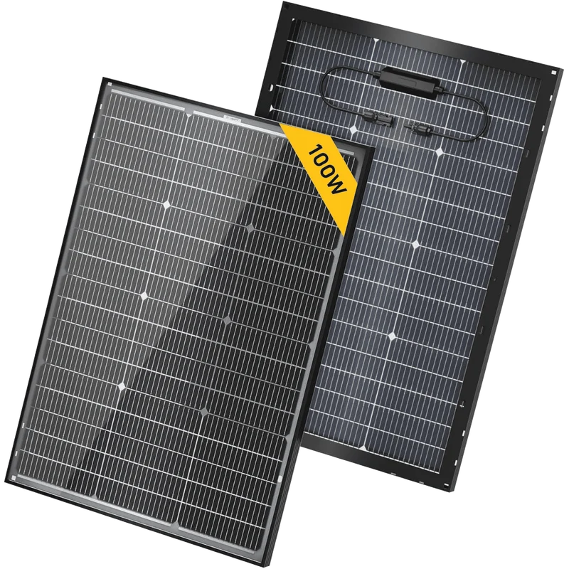 BougeRV 16BB N-Type 12V/24V 100 Watt Bifacial Solar Panel