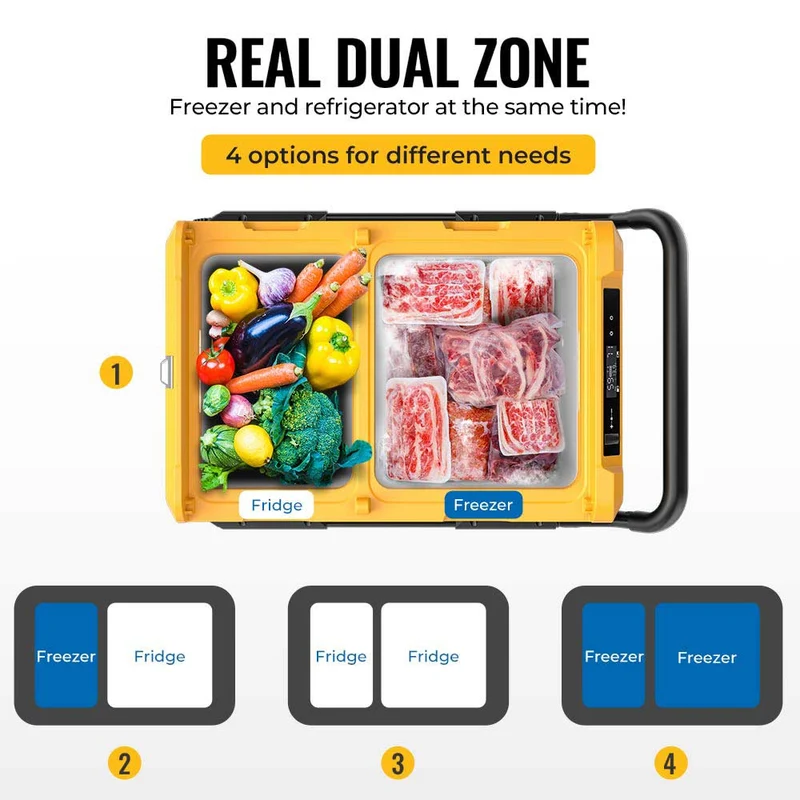 CRD55 59QT 12 Volt Dual Zone Car Refrigerator(Refurbished)