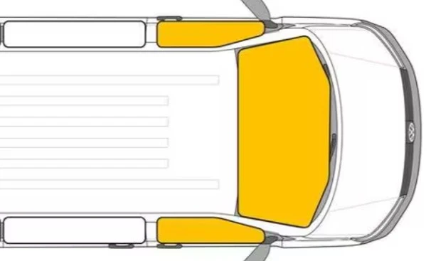 VW T4 Fahrerhaus PREMIUM BLACKLINE - Thermomatte / Isolationsmatte / Innenisolierung - Set 3-teilig kurzer und langer Radstand ab 1990