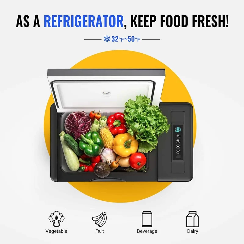 12V 23 Quart Portable Fridge Black