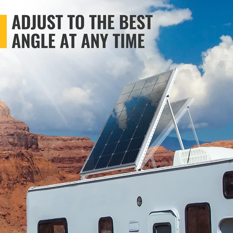 BougeRV 58in Adjustable Solar Panel Tilt Mount Brackets with Foldable Tilt Legs