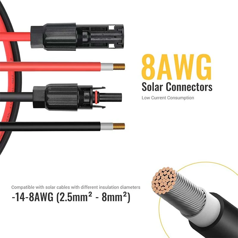 (8AWG) 12PCS Solar Connector with Spanners IP67 Waterproof Male/Female