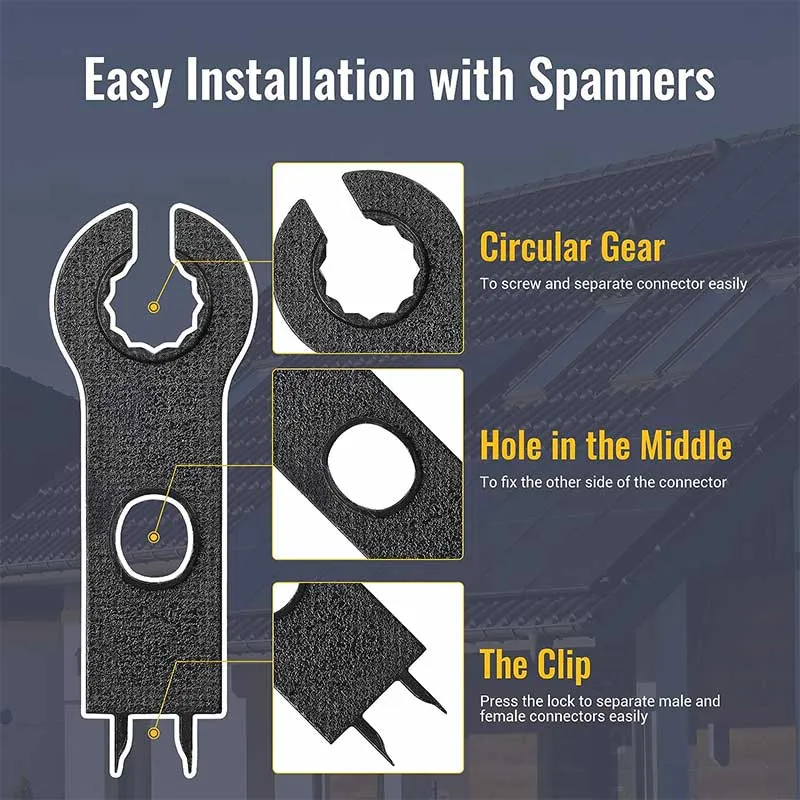 (8AWG) 12PCS Solar Connector with Spanners IP67 Waterproof Male/Female