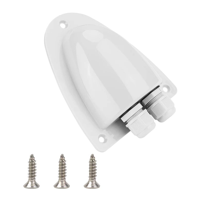 White Solar Weatherproof Double Cable Entry Gland