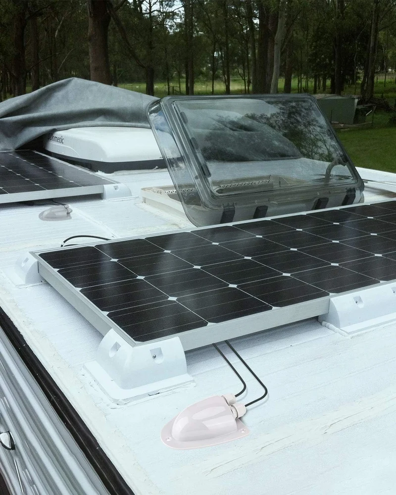 White Solar Weatherproof Double Cable Entry Gland