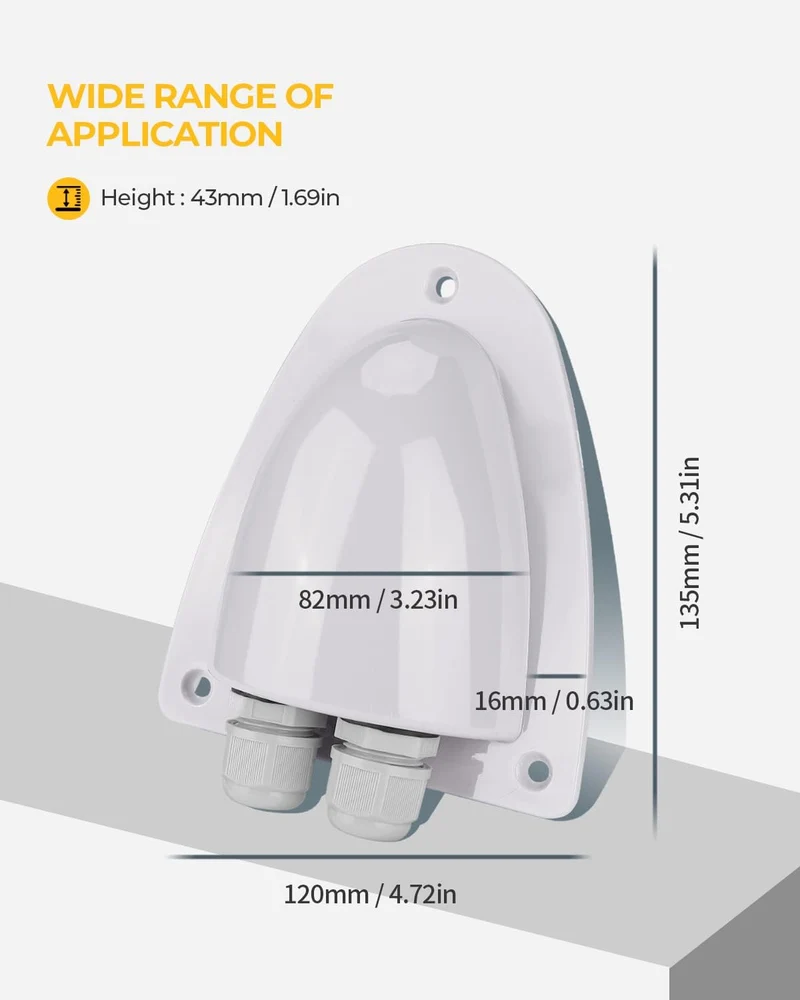 White Solar Weatherproof Double Cable Entry Gland