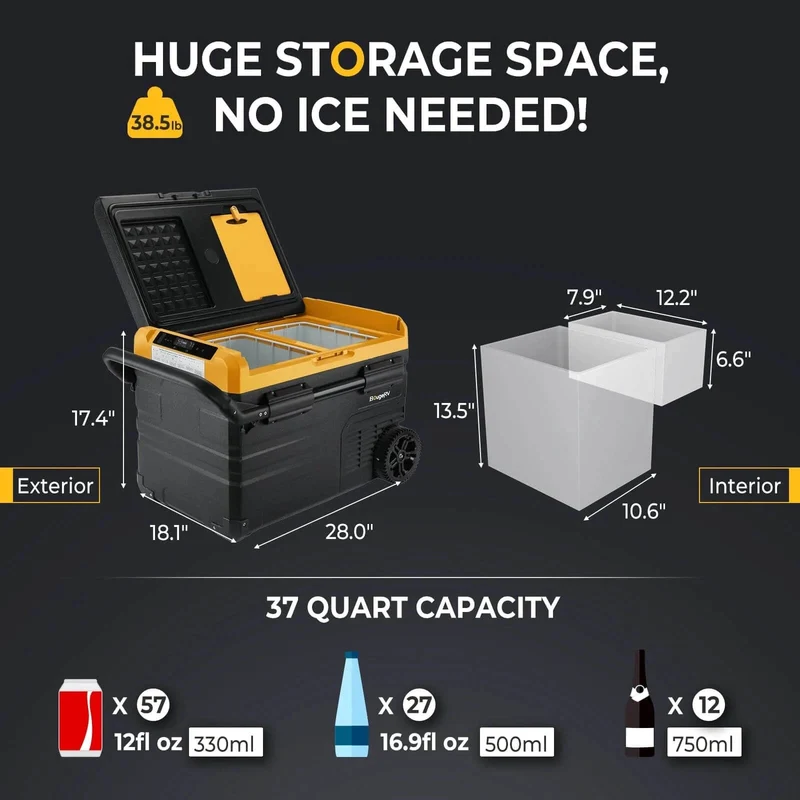CR35 37 Quart Dual Zone Portable Fridge(Refurbished)