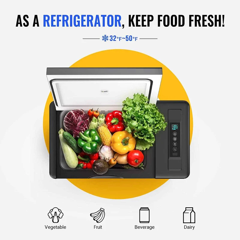 12V 30 Quart (28L) Portable Fridge Black
