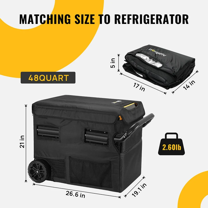 BougeRV CRD45 48 Quart Refrigerator Insulated Protective Cover