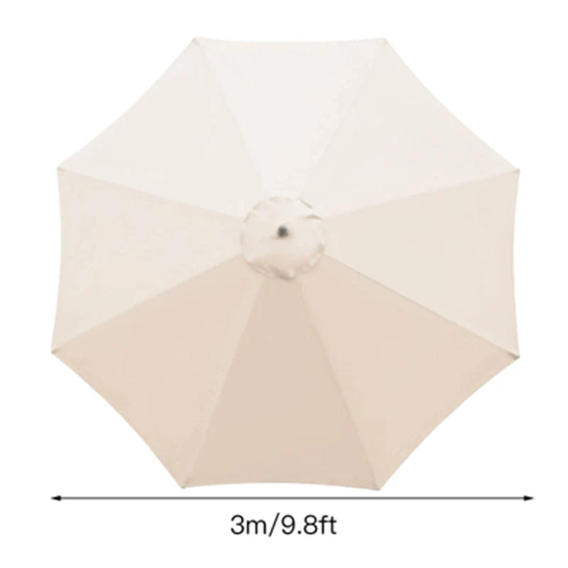 SMLJFO Sonnenschirm Ersatzdach 3 m, 8 Streben, UV-Schutz, Beige