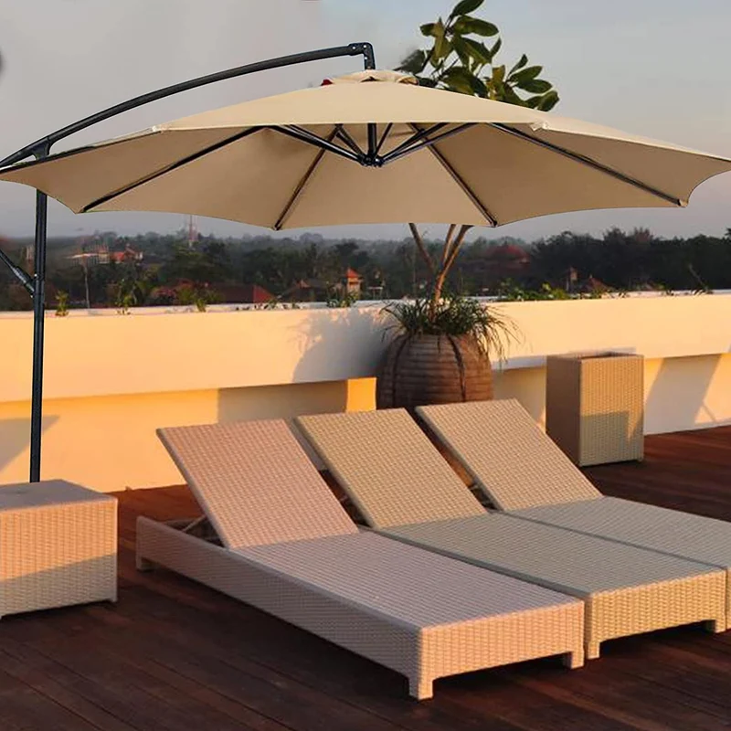 SMLJFO Sonnenschirm Ersatzdach 3 m, 8 Streben, UV-Schutz, Beige