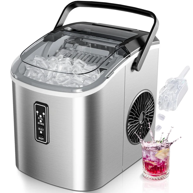 EUHOMY Eiswürfelmaschine Klein, 12 kg/Tag, 2 Würfelgrössen, tragbar