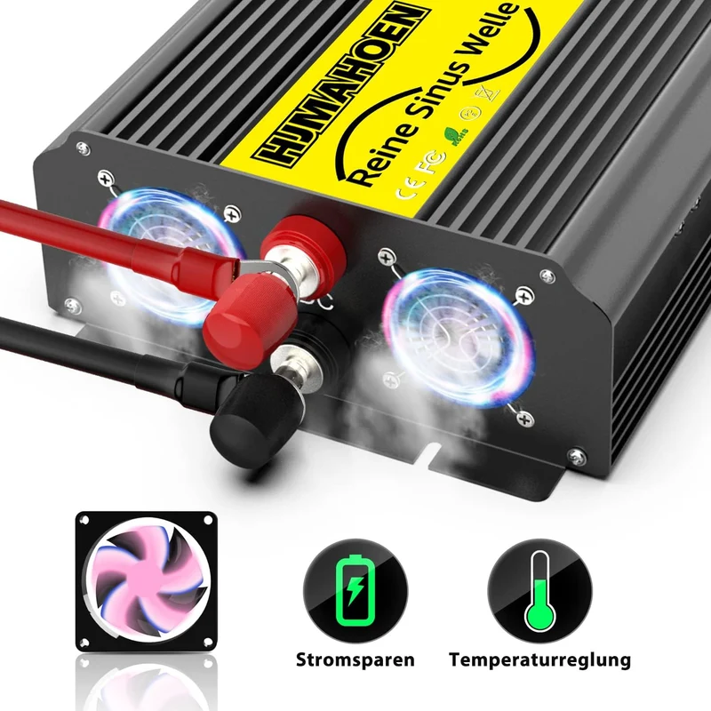 1500 W Wechselrichter 12 V auf 230 V – Reiner Sinus, 3000 W Spitzenleistung, USB