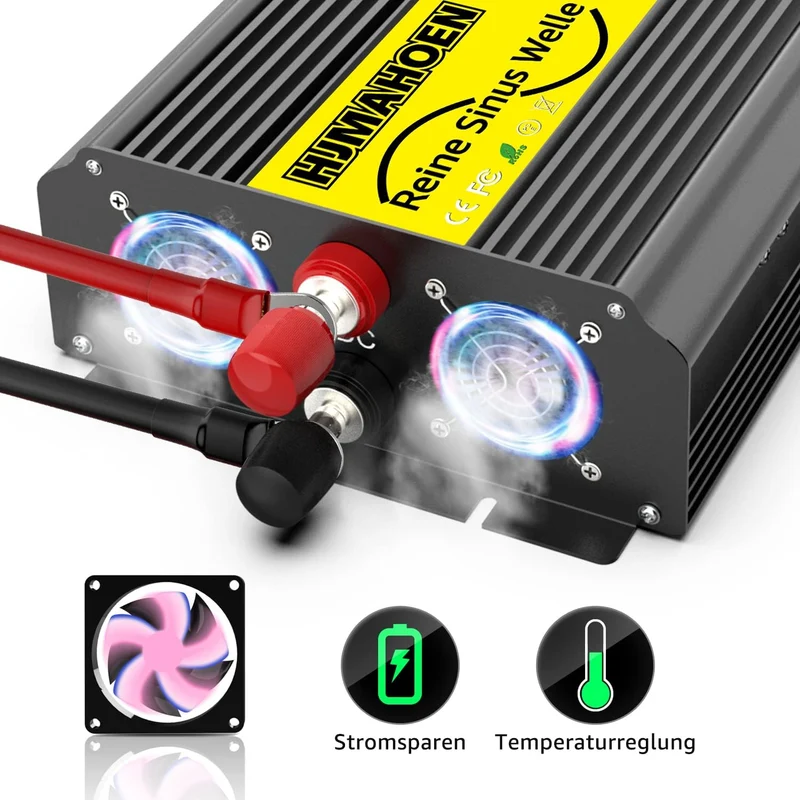 2000 W Wechselrichter 12 V auf 230 V – Reiner Sinus, 4000 W Spitzenleistung, USB