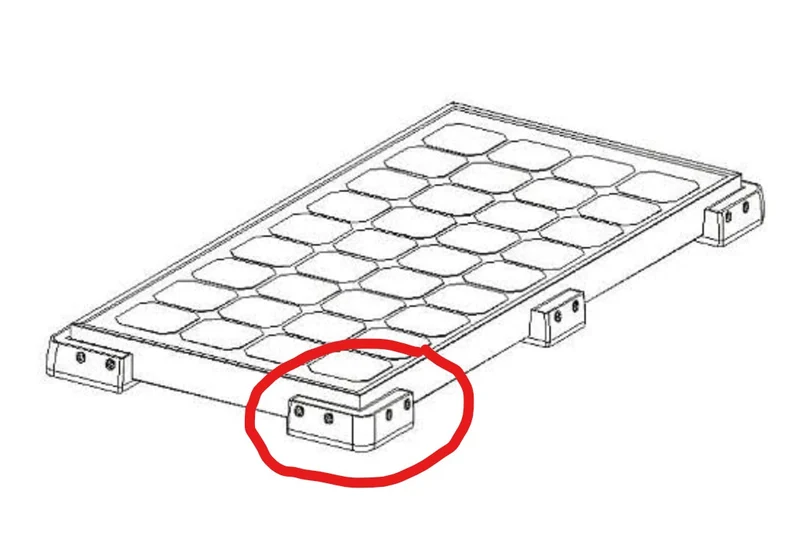 Montage-Set für Solarpanels – 4 Eckhalterungen für 18–40 mm Alurahmen, ABS, Weiss-Grau