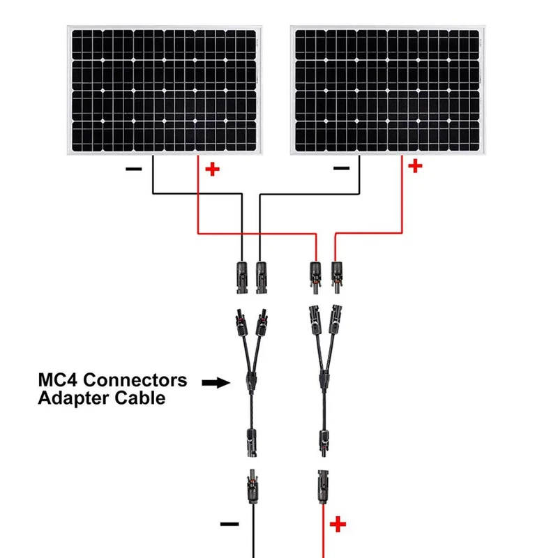 MC4 Y-Abzweigverbinder für 2 Solarmodule – 1 Paar, 30 A , 1000 V DC, IP67