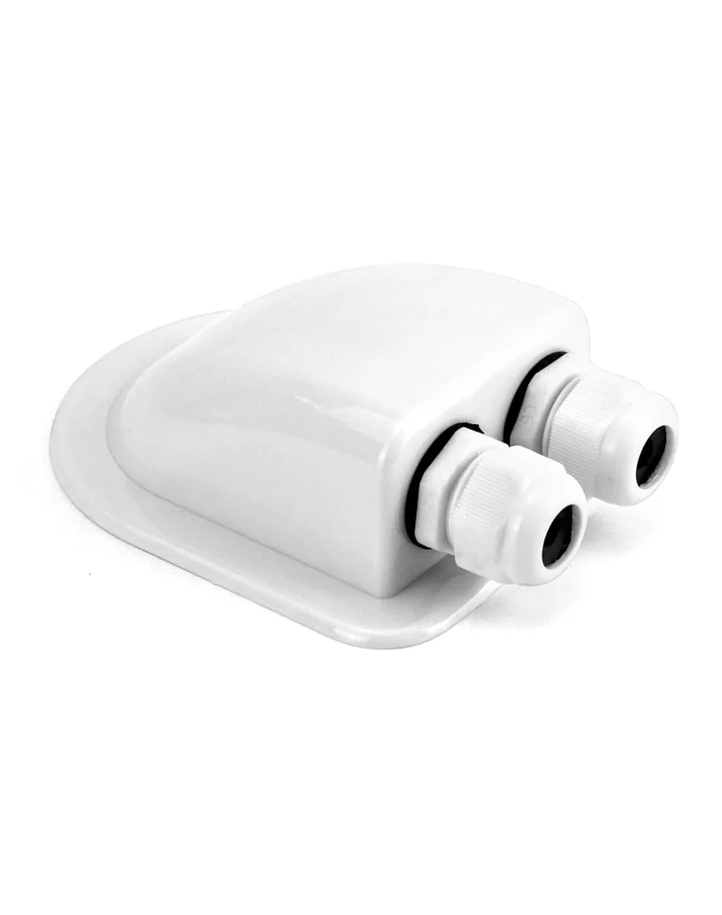 Dachdurchführung IP68 für Solaranlagen – Doppel-Kabeldurchführung 6–12 mm, ABS, Weiss
