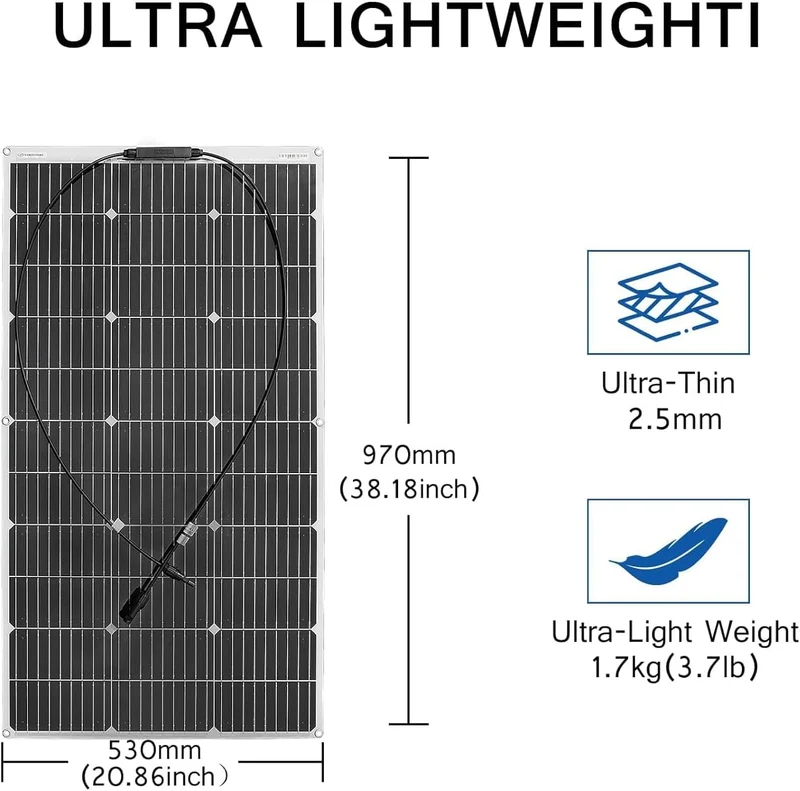 Solarpanel, flexibel, 18V, 100W