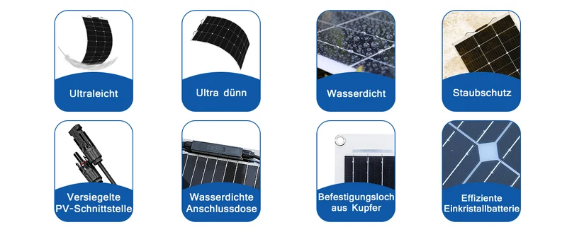 Solarpanel, flexibel, 18V, 100W