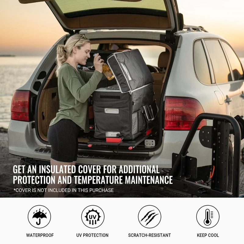 12V 30 Quart (28L) Portable Fridge & 30 Quart Insulated Protective Cover