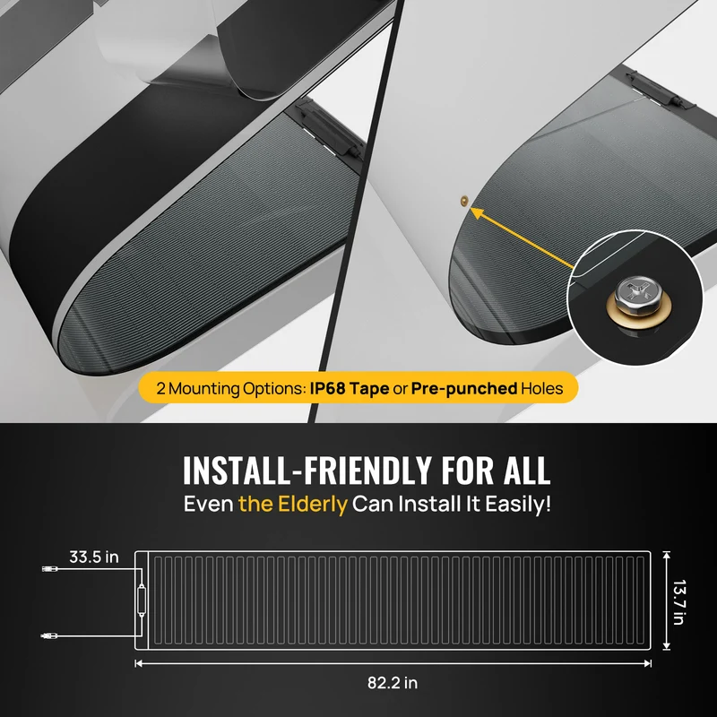 BougeRV Yuma 100W CIGS Thin-film Flexible Solar Panel with Tape (Long Version)