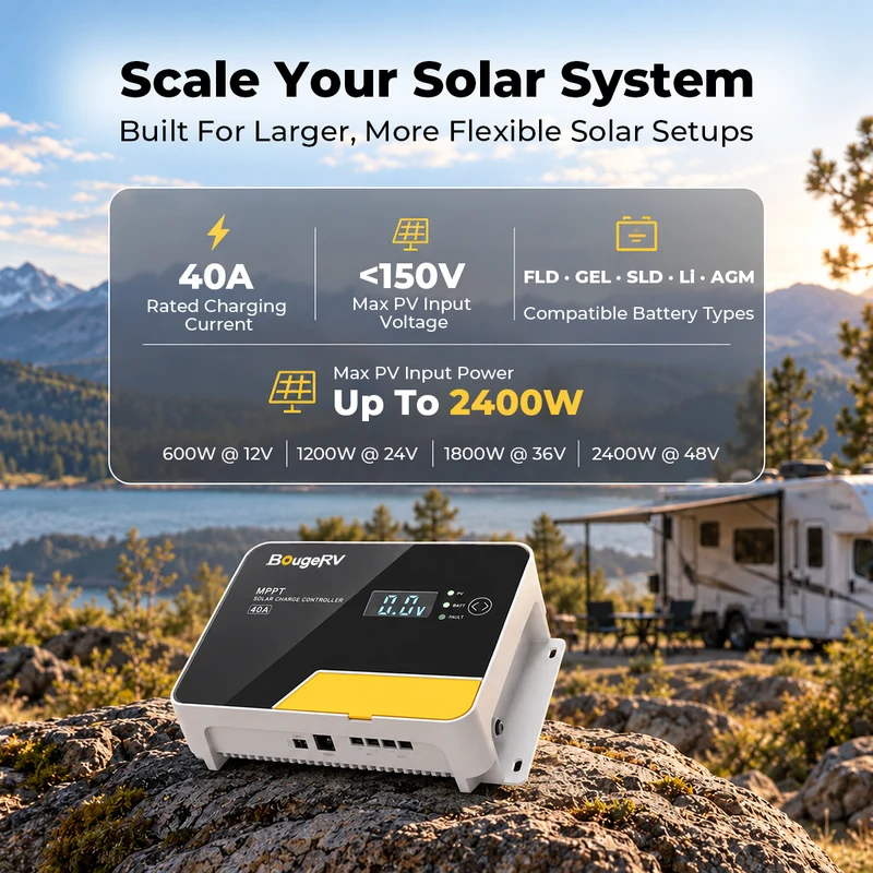 40A MPPT Solar Charge Controller 12V/24V/36V/48V