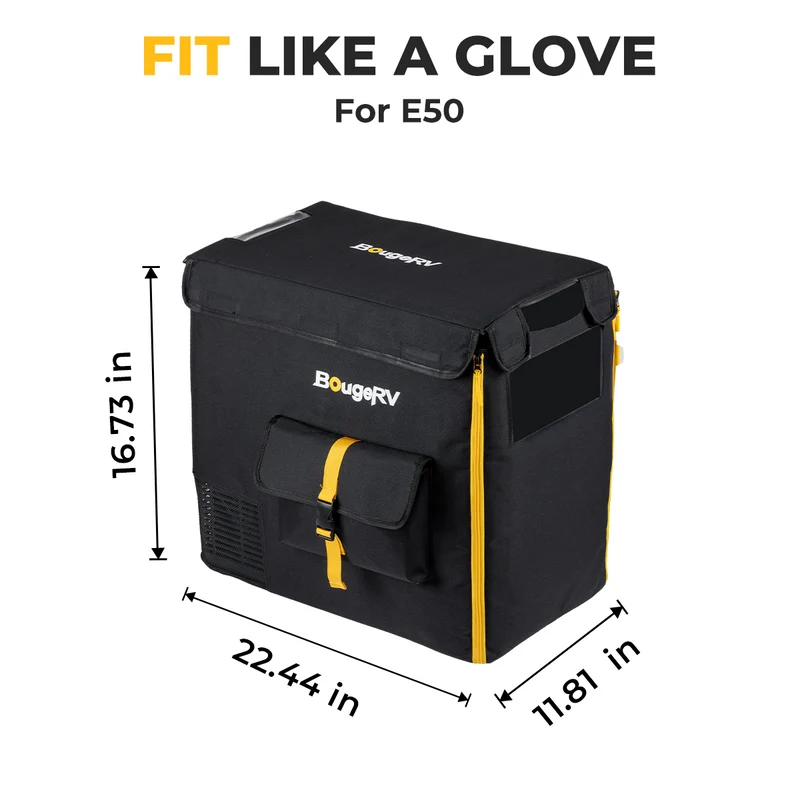 BougeRV 12V 53QT Portable Car Fridge Cover for E Series Fridge