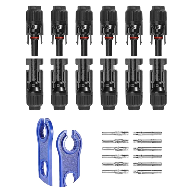 (10AWG) 12PCS Solar Connector with Spanners IP67 Waterproof Male/Female