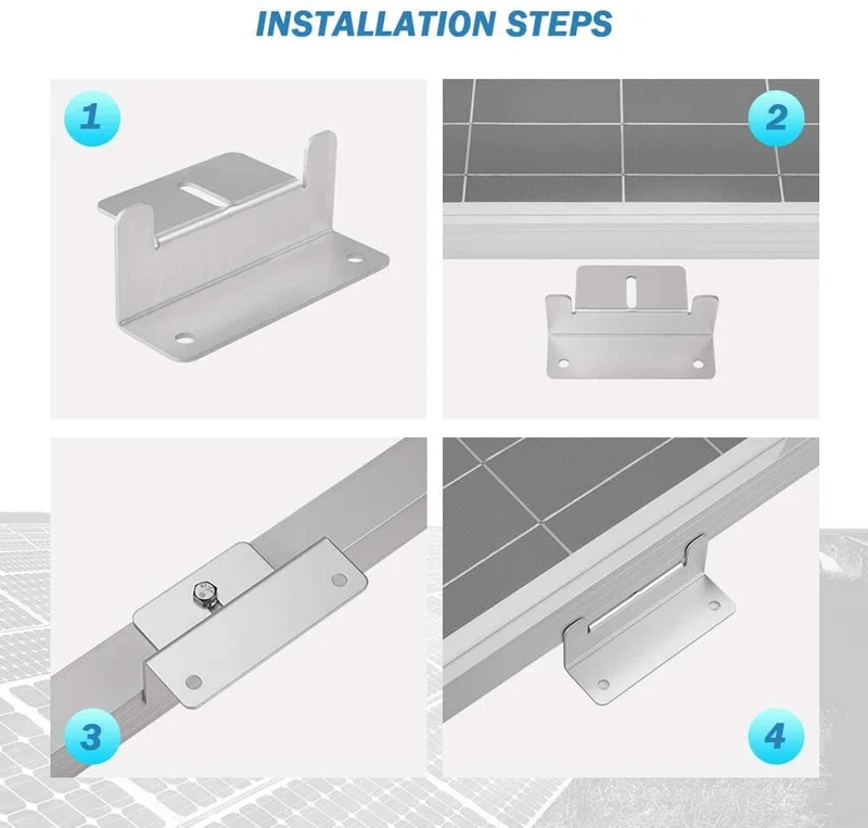 Solar Panel Mounting Z Bracket Mount Kits （4 set 16 Units）