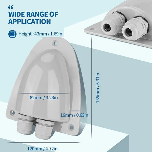 Gray Solar Weatherproof Double Cable Entry Gland