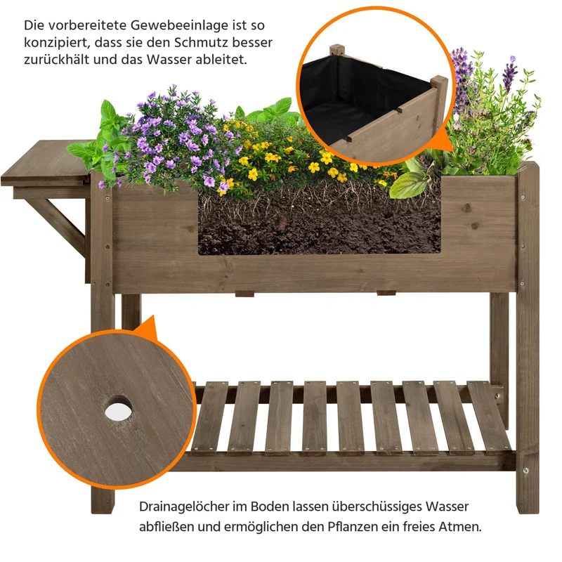 Yaheetech Hochbeet aus Tannenholz mit 8 Fächern, 123,5 x 54 x 80 cm