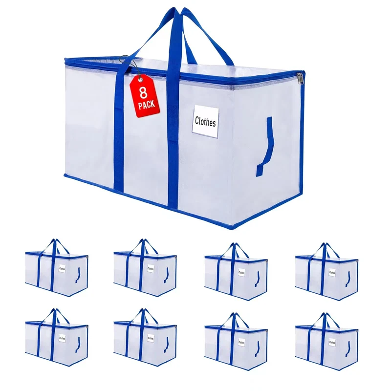 ZFWDSY Umzugstaschen 105 L, 8er-Pack Aufbewahrungstaschen, faltbar