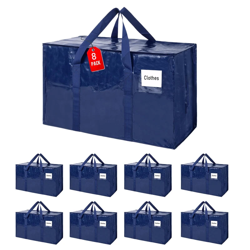 ZFWDSY Umzugstaschen 93 L, 8er-Pack, faltbar, mit Reissverschluss