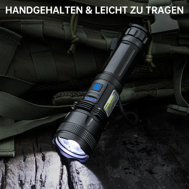 ZEUSFIRE LED Taschenlampe aufladbar, 2 Stück, 100.000 Lumen, IPX7