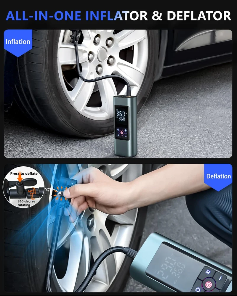 Neakhmer Mini Kompressor Akku Luftpumpe N21 150 PSI für Auto und Velo