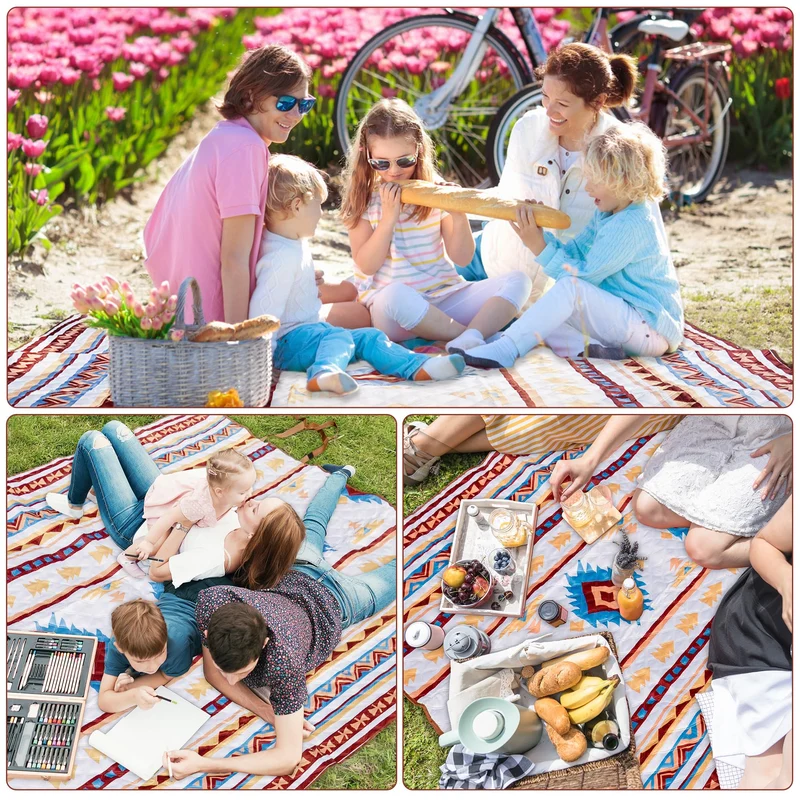 LARUTAN Picknickdecke wasserdicht 200x300 cm, faltbar mit Tragegriff