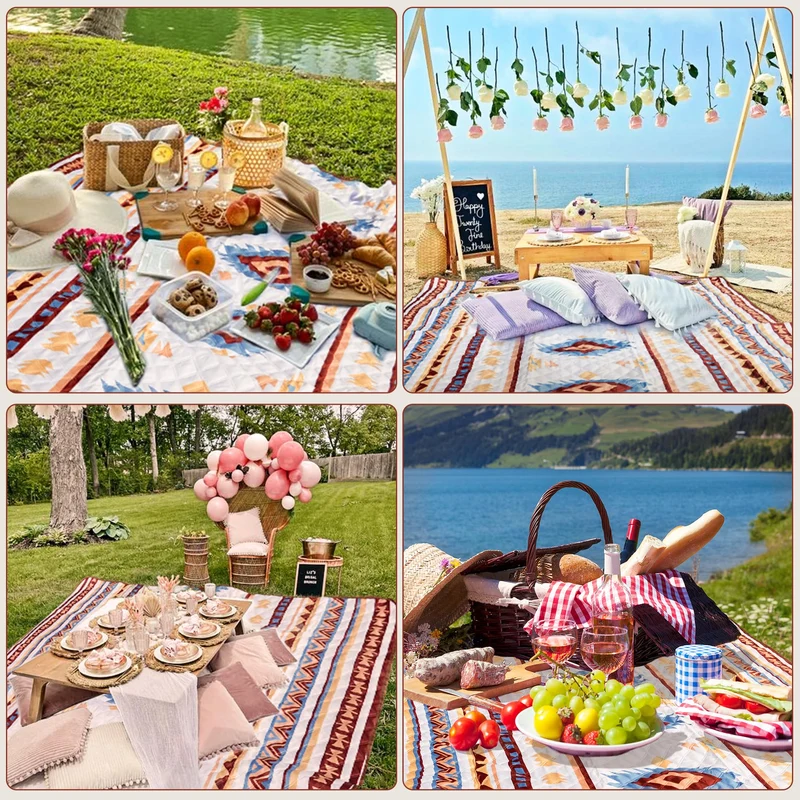 LARUTAN Picknickdecke wasserdicht 200x300 cm, faltbar mit Tragegriff