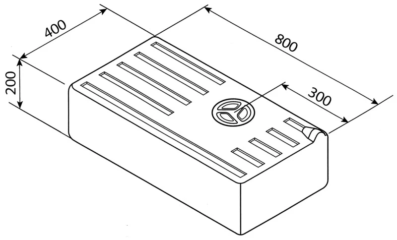 Wassertank, 47 l, L 60 x B 40 x H 20 cm