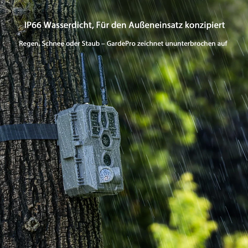 GardePro E8 2.0 Pro Wildkamera mit WLAN, 64MP 4K und 64GB SD-Karte