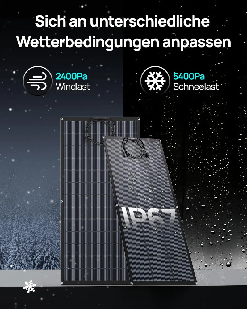 ECO-WORTHY Flexibles Solarpanel 200W ETFE monokristallin 18BB