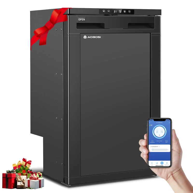 AAOBOSI Kompressor Kühlbox 83L mit App-Steuerung, 12/24V, -20°C