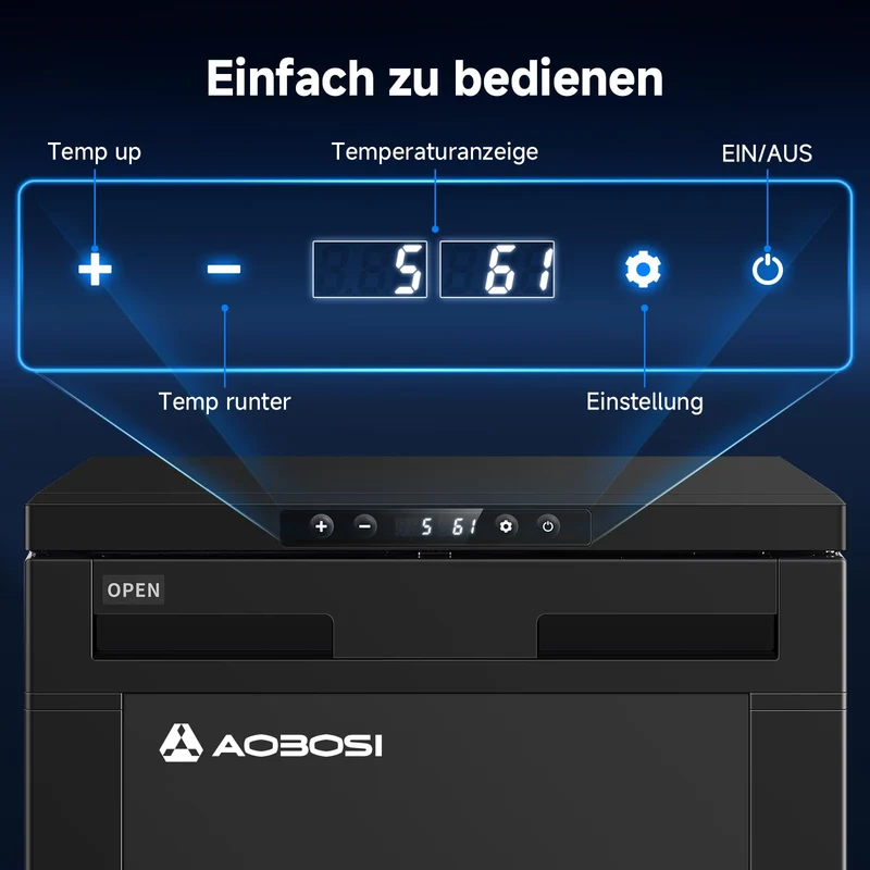 AAOBOSI Kompressor Kühlbox 83L mit App-Steuerung, 12/24V, -20°C